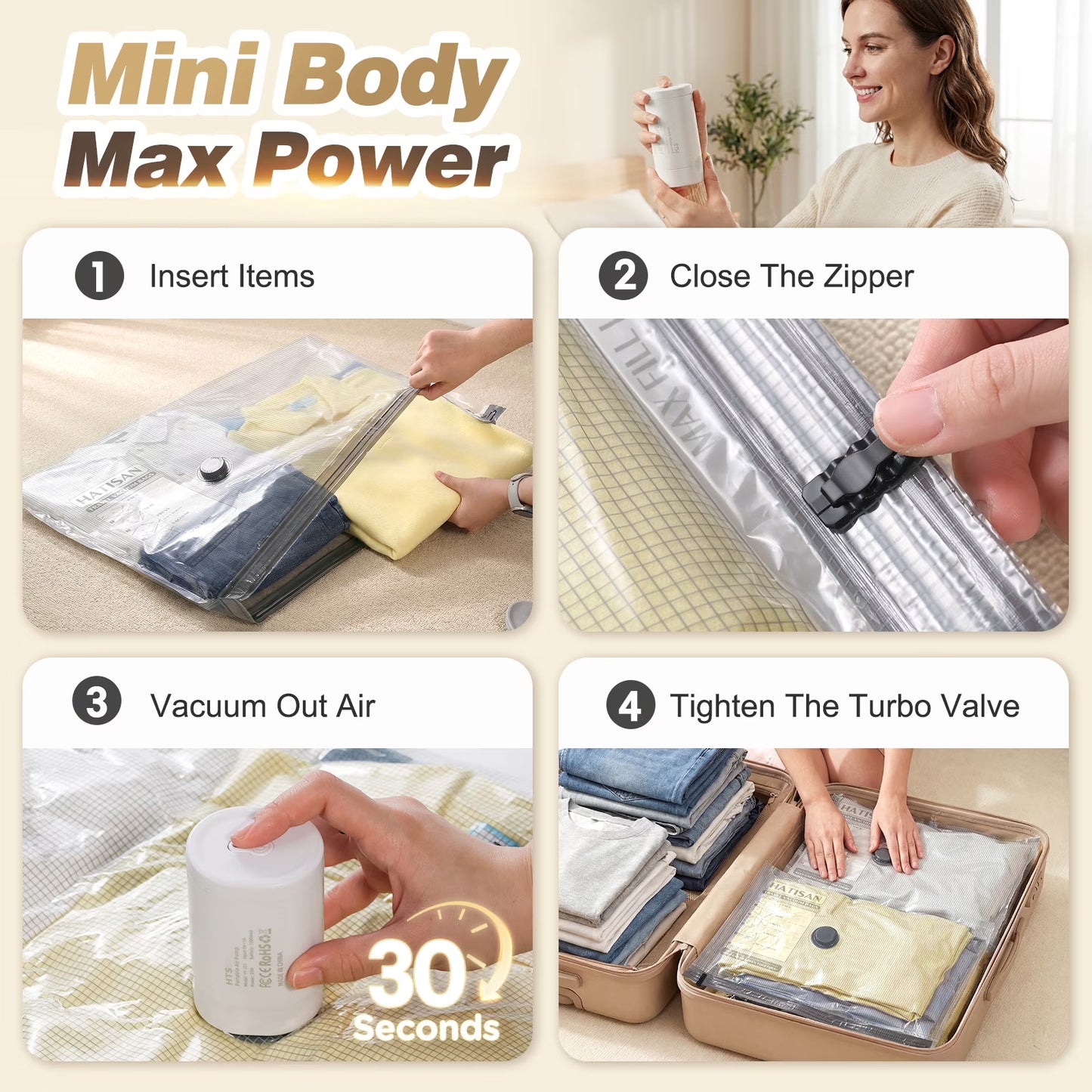 14 Combo Vacuum Storage Bags with Electric Pump