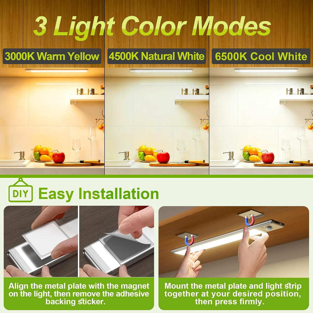 6 Pack Rechargeable Motion Sensor Cabinet Light