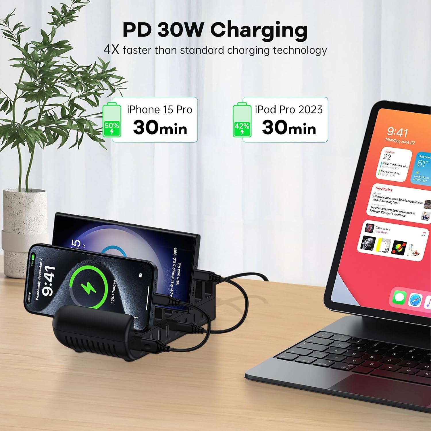 65W 8 Ports USB Multi Charger Station