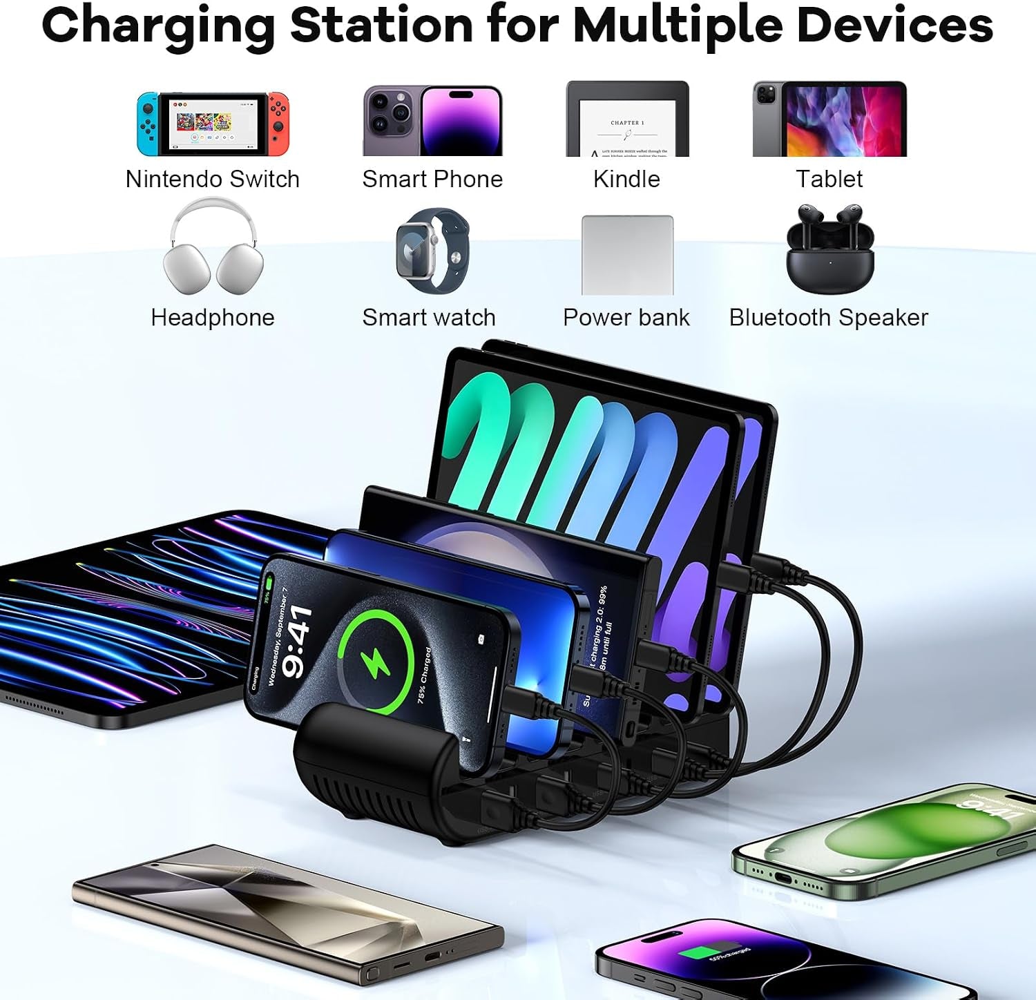65W 8 Ports USB Multi Charger Station