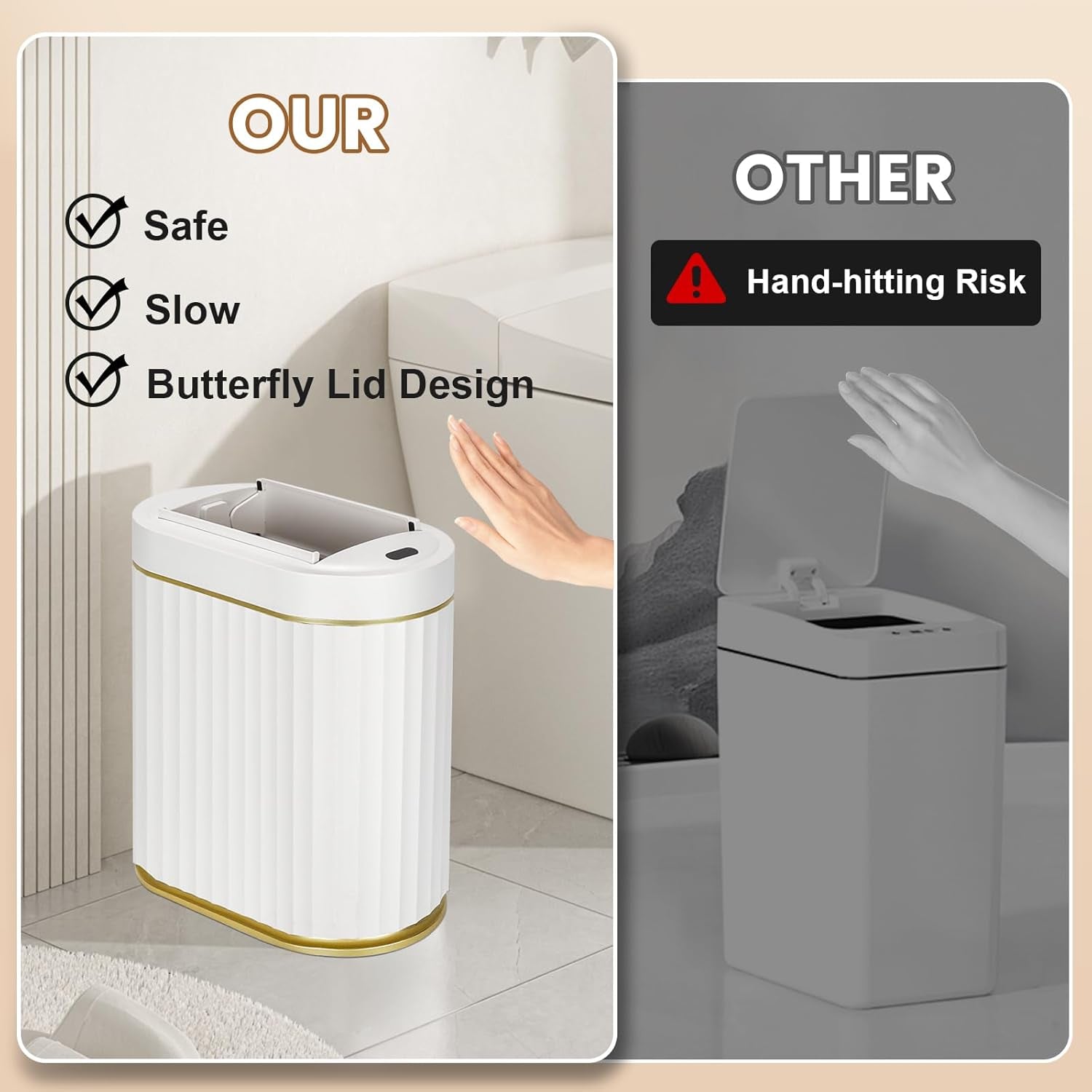 Motion Sensor Automatic Bathroom Trash Can