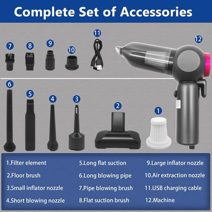 6-In-1 Portable Handheld Vacuum Cleaner