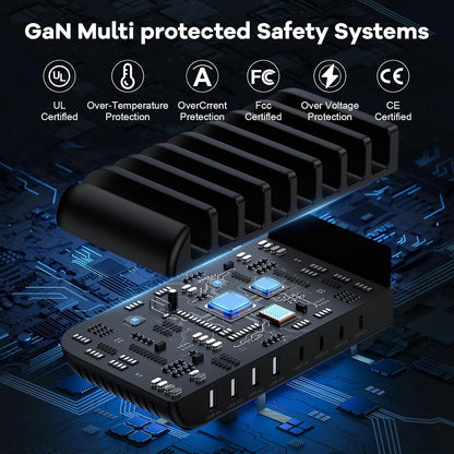 65W 8 Ports USB Multi Charger Station